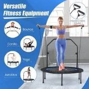 101 cm Mini Trampoline with 2 Resistance Bands and Adjustable. - R14.5. When it is not in use, you