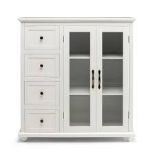 Buffet Sideboard with Glass Doors, 4 Drawers and Adjustable Shelf. - R14.7.