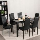 Set of 6 Dining Chair High Back PU Leather Kitchen Side Chairs Home Furniture. - R14.5.