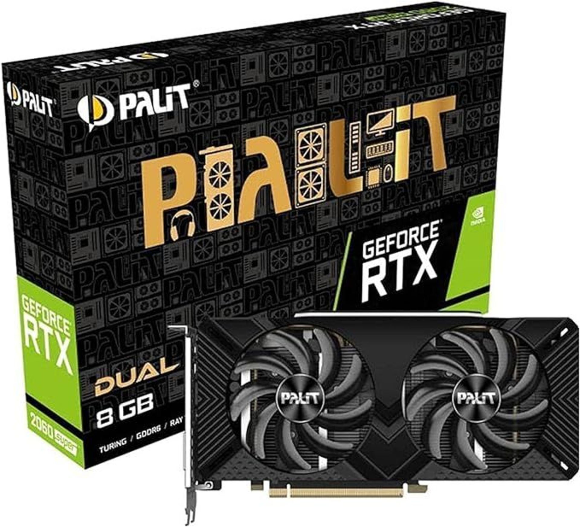 Palit GeForce RTX 2060 SUPER Dual 8GB Graphics Card, NE6206S018P2-1160A-1. -P2. RRP £699.00. The