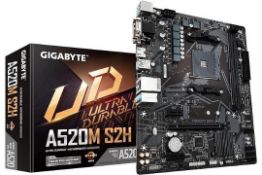 Gigabyte A520M S2H Motherboard - P2. RRP £159.99 Supports AMD Ryzen 5000 Series AM4 CPUs, 4+3 Phases
