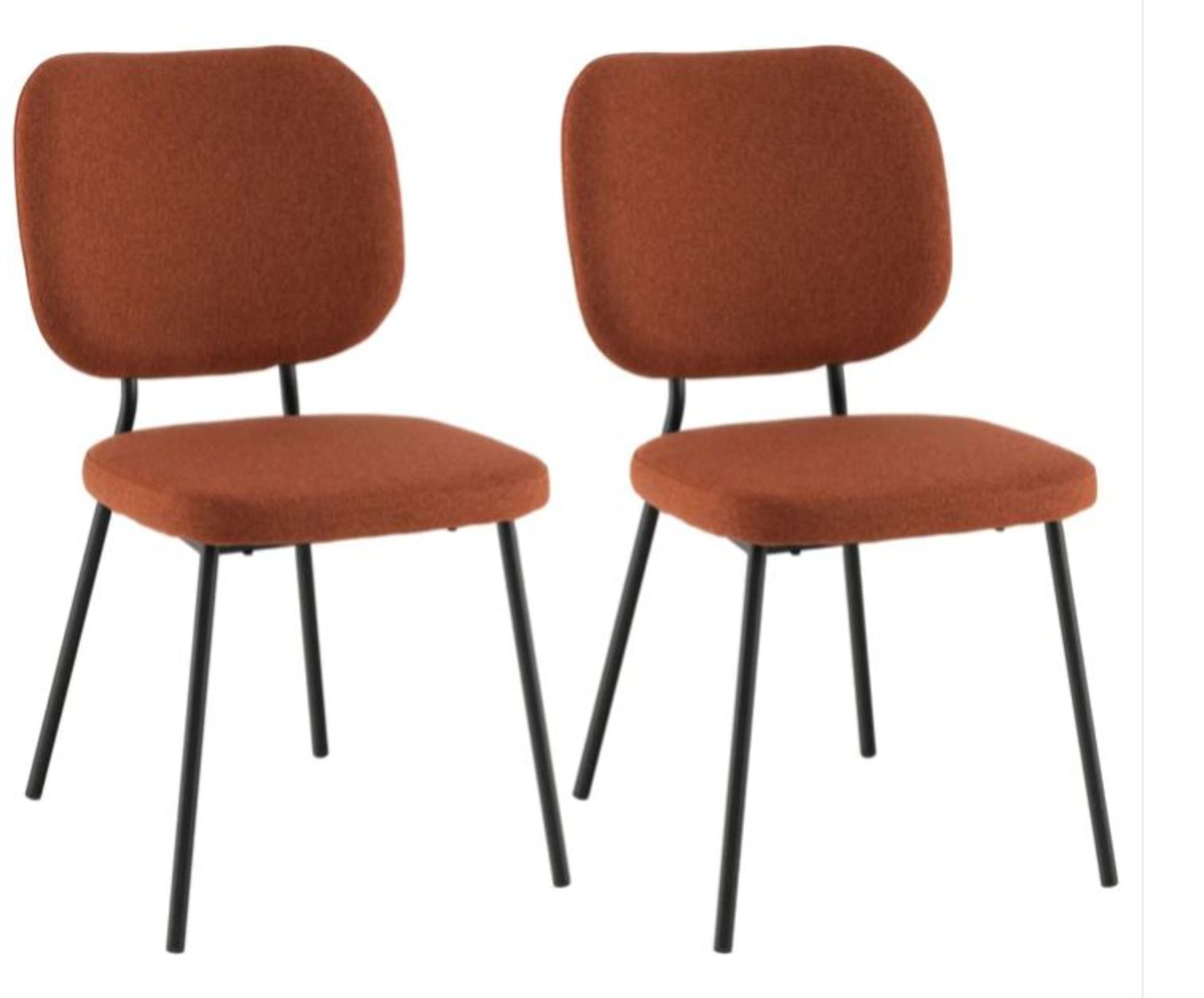 MODERN FABRIC DINING CHAIR SET OF 2 WITH LINEN FABRIC-ORANGE. - ER53.