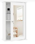 BATHROOM MEDICINE CABINET WITH MIRROR AND ADJUSTABLE SHELF-WHITE. - ER53. Tidy up your bathroom with
