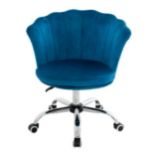 Adjustable Velvet Office Chair with Handle and Universal Wheels. - ER53. The delicate shell petal