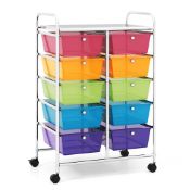 10-Drawer Rolling Storage Cart-Transparent Multicolor. - ER53.Whether you’re a teacher looking for a