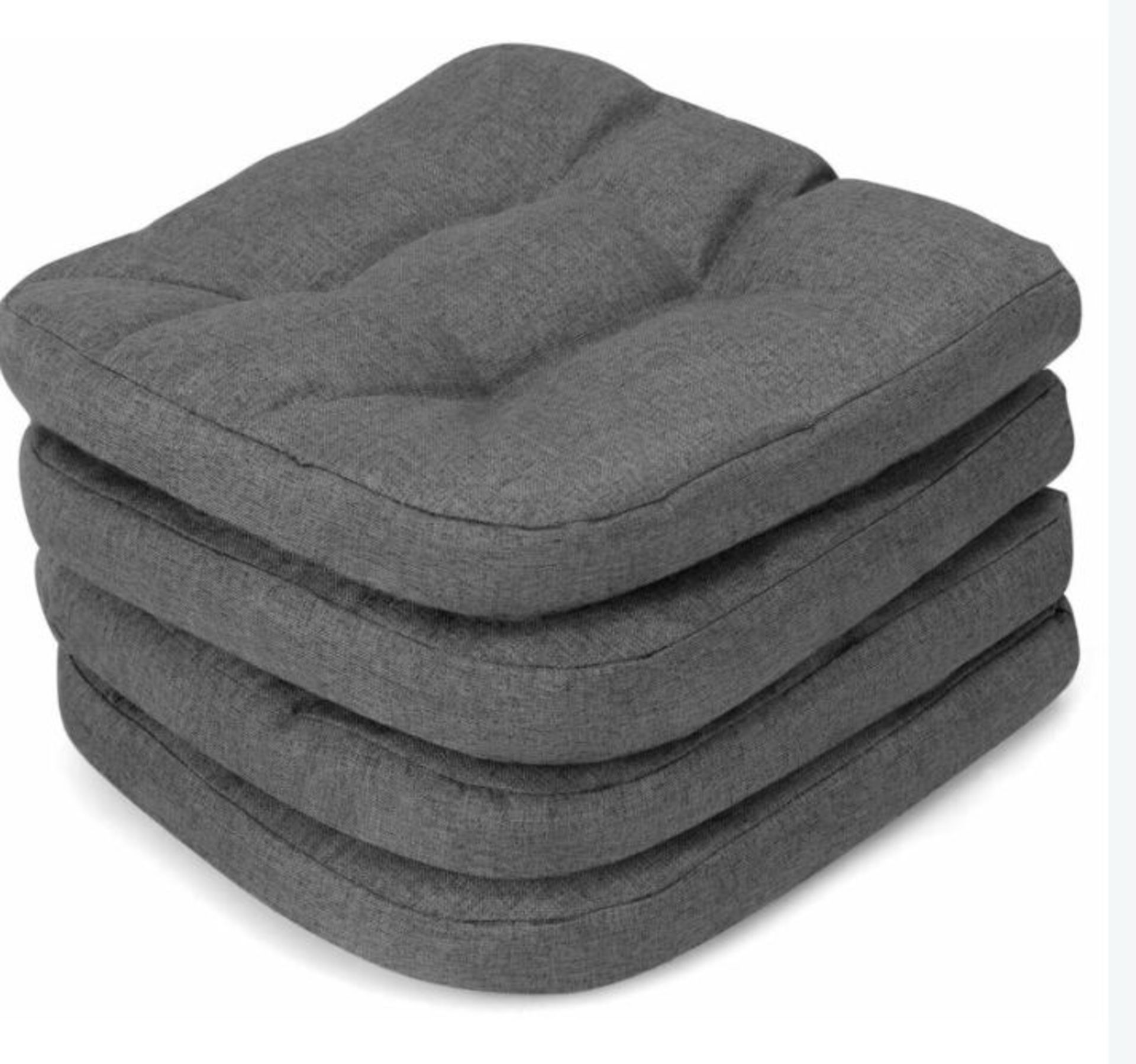 4 Pack Tufted Chair Cushions Skid-Proof Overstuffed Comfortable Cushion Seat Pad. - ER53.