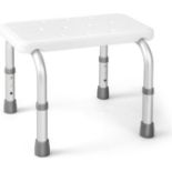 COSTWAY Shower Stool, 3 Positions Height Adjustable Bath Shower Chair, Portable Non-Slip Bathroom