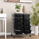 10-Drawer Rolling Storage Cart, Black. - ER53. 10-Drawer Rolling Storage Cart Features1 mesh