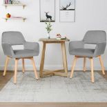Set Of 2 Modern Accent Armchairs-Gray. - ER53. This upholstered armchairs will give you great