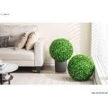 Luxury 19 .5 in. Height Green Artificial Boxwood Topiary Balls. -ER53.