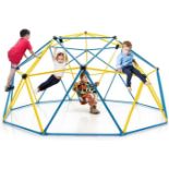 Costzon Climbing Dome with Swing, 10FT Outdoor Jungle Gym Monkey Bar Climbing Toys for Toddlers,