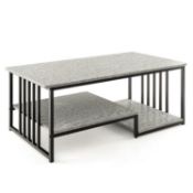 Faux Marble Coffee Table with Open Storage Shelf. - ER53. ? Full of Artistic Beauty: Graceful faux