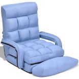 Folding Lazy Floor Chair Sofa with Armrests and Pillow. - ER53