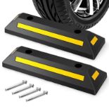 Garage Vehicle Floor Stopper 2 Pack Durable &Heavy Duty Rubber Wheel Stopper 4T. - ER53.