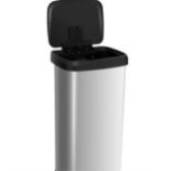68L STEP TRASH CAN WITH SOFT CLOSE LID AND DEODORIZER COMPARTMENT-SILVER. - ER53.