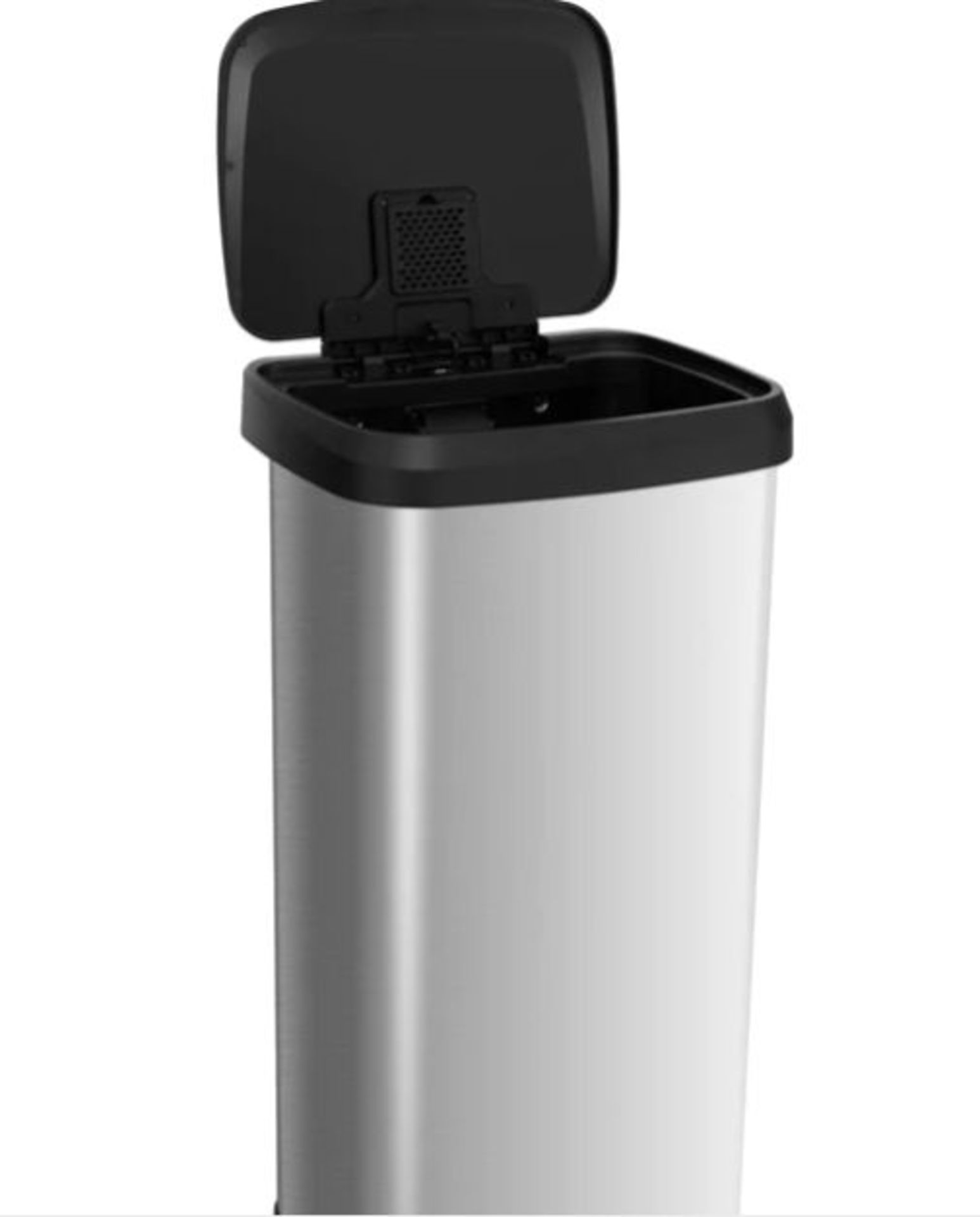 68L STEP TRASH CAN WITH SOFT CLOSE LID AND DEODORIZER COMPARTMENT-SILVER. - ER53.
