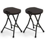 Set of 2 Plastic Folding Stool Seat with Built-in Handle. - ER53. With a fantastic folding design