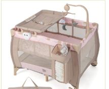 3-IN-1 MULTIFUNCTIONAL FOLDABLE BABY BASSINET WITH CARRY BAG AND WHEELS-PINK. - ER53.