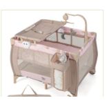 3-IN-1 MULTIFUNCTIONAL FOLDABLE BABY BASSINET WITH CARRY BAG AND WHEELS-PINK. - ER53.