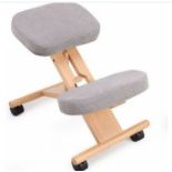 Luxury Ergonomic Kneeling Chair, Wood Posture Stool with Angle & Height Adjustable, Thick Padded