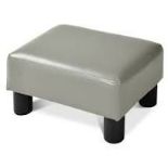 40 cm Rectangle PU Leather Small Footstool Ottoman-Grey. - ER53. This PU leather footstool with soft