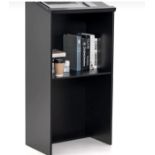 PODIUM STAND HOSTESS STAND FOR SPEAKERS WITH STORAGE SHELF-BLACK. - ER53.