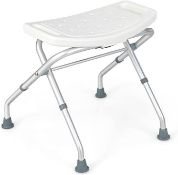 COSTWAY Shower Chair with Handles, Height Adjustable Bath Tub Shower Stool, Elderly Handicap