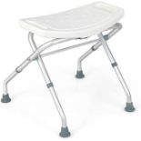 COSTWAY Shower Chair with Handles, Height Adjustable Bath Tub Shower Stool, Elderly Handicap