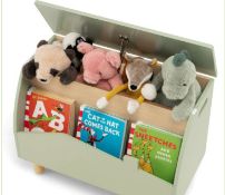 KIDS TOY BOX WITH SAFETY HINGE FOR PLAYROOM-GREEN. - ER53.