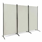 Costway Folding Room Divider 3 Panel Wall Privacy Screen Protector - HW65774WH. - ER53.