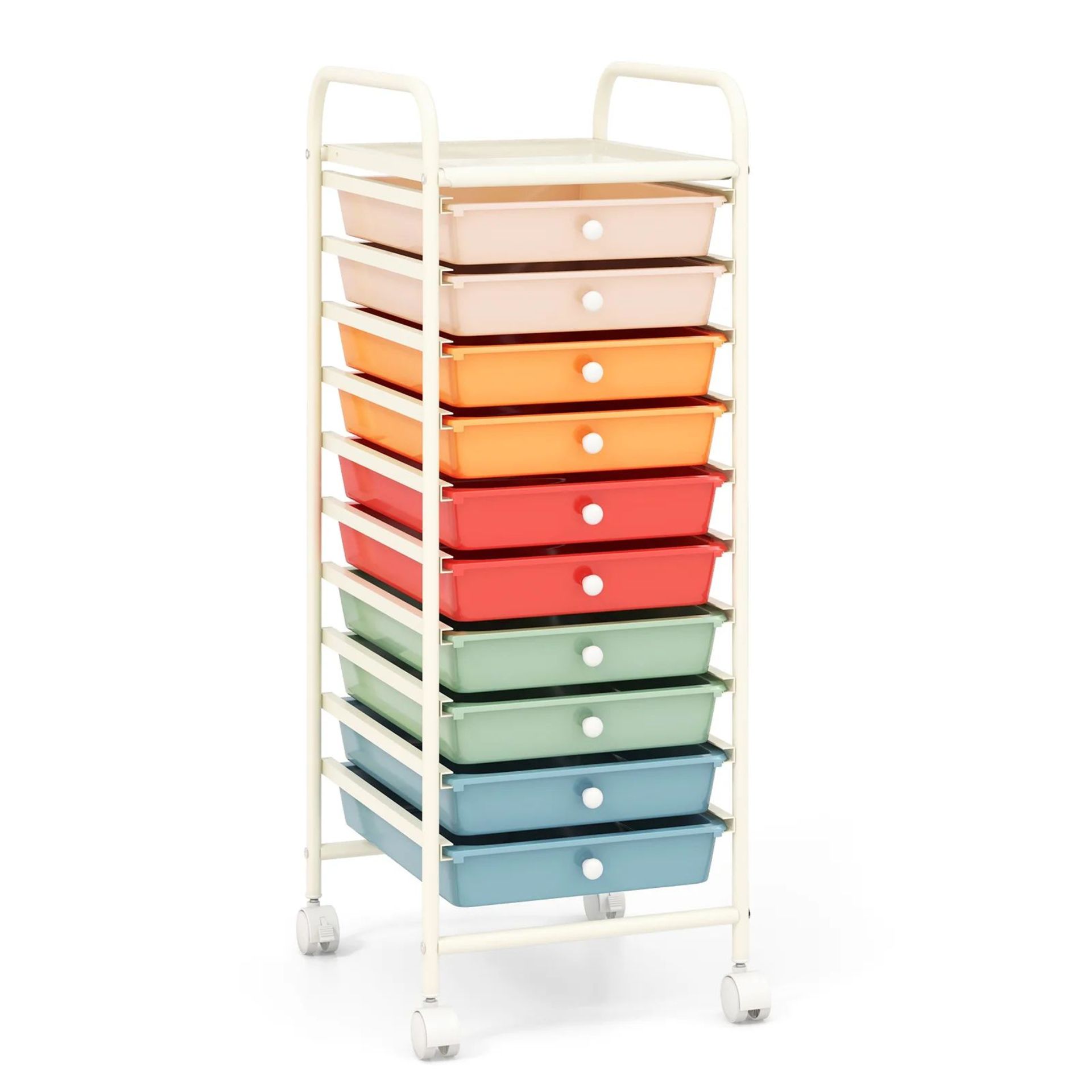 10 Drawers Mobile Storage Trolley with 4 Wheels for Beauty-Colourful. - ER53. Are you looking for