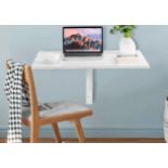 80 X 60 CM WALL MOUNTED FOLDING TABLE DROP-LEAF FLOATING WRITING DESK-WHITE. - ER53. Featuring a