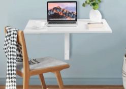 80 X 60 CM WALL MOUNTED FOLDING TABLE DROP-LEAF FLOATING WRITING DESK-WHITE. - ER53. Featuring a