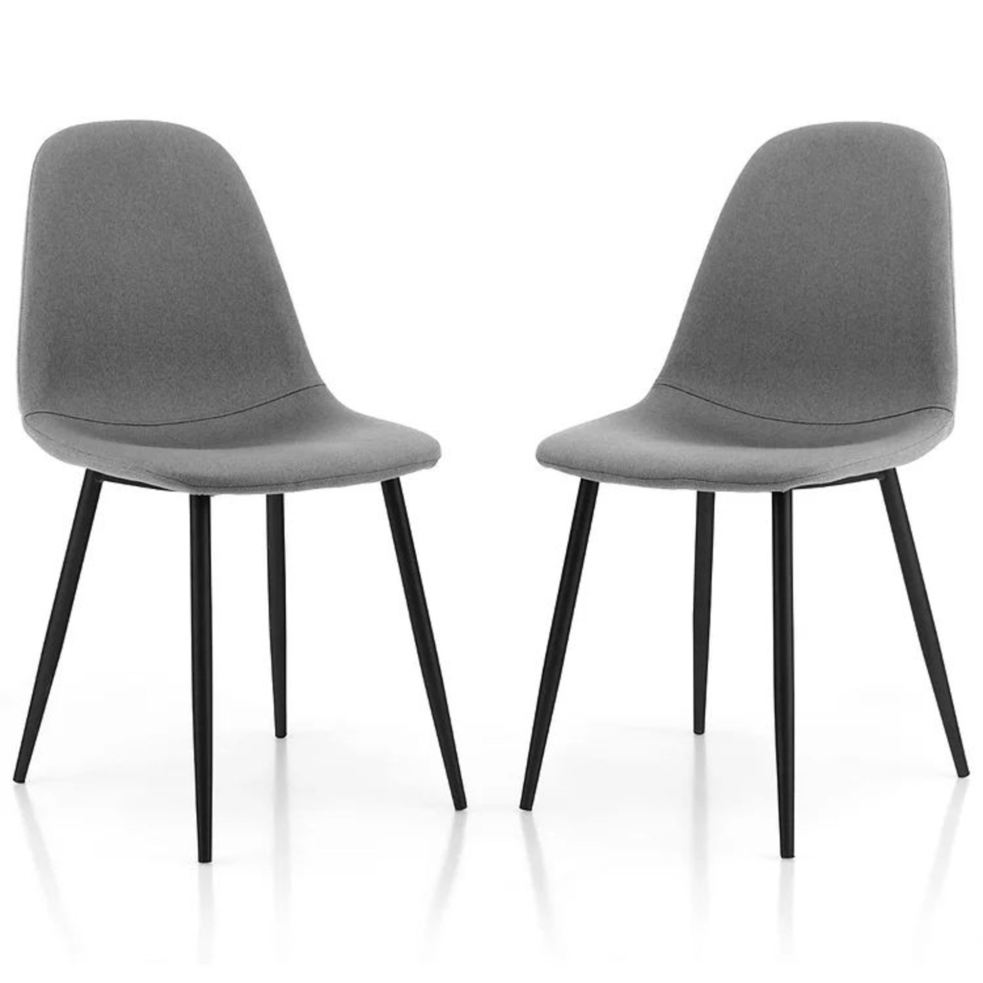 Upholstered Dining Chairs Set of 2 with Metal Legs-Grey. - ER53. The high rebound foam upholstered