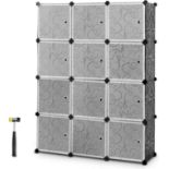 Luxury Portable Wardrobe, 12/16/20/30 Cube Closet DIY Interlocking Combination Armoire, Space Saving