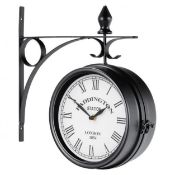 Vintage Wall-Mounted Double-Sided Wall Clock for Indoor and Outdoor. - ER53.