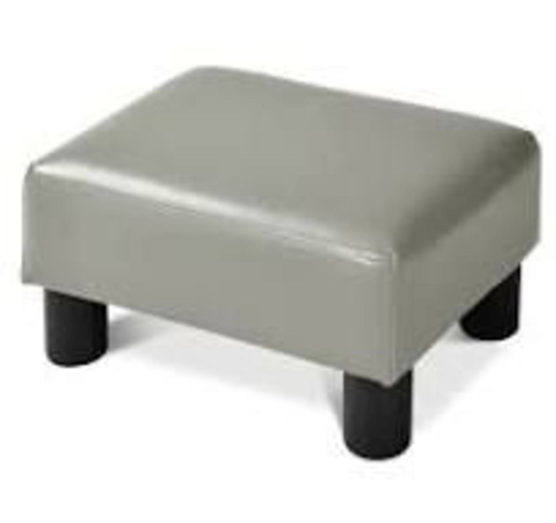 40 cm Rectangle PU Leather Small Footstool Ottoman-Grey. - ER53. This PU leather footstool with soft