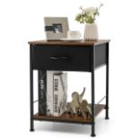 Costway 2-tier Nightstand Bedside End Sofa Table with Drawer for Living Room. - ER53. Check out this
