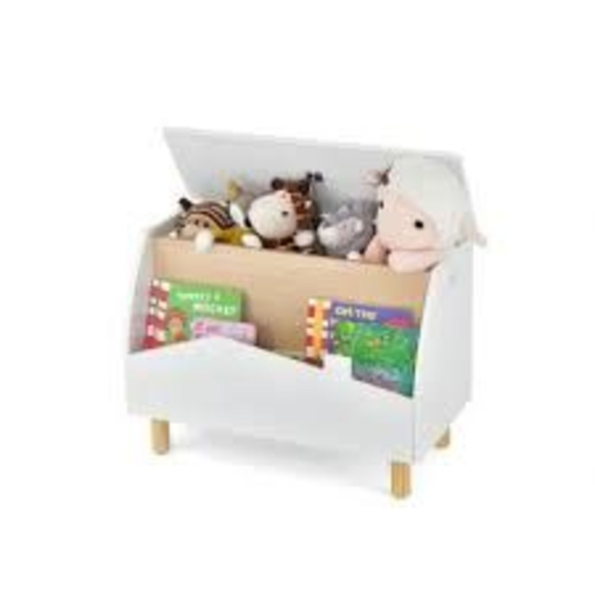 Multifunctional Kids Toy Box with Safety Hinge for Playroom. - ER53.