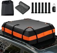 Luxury 424 L Rooftop Cargo Carrier, Waterproof Car Roof Bag for All Vehicles with/Without Rack, Roof