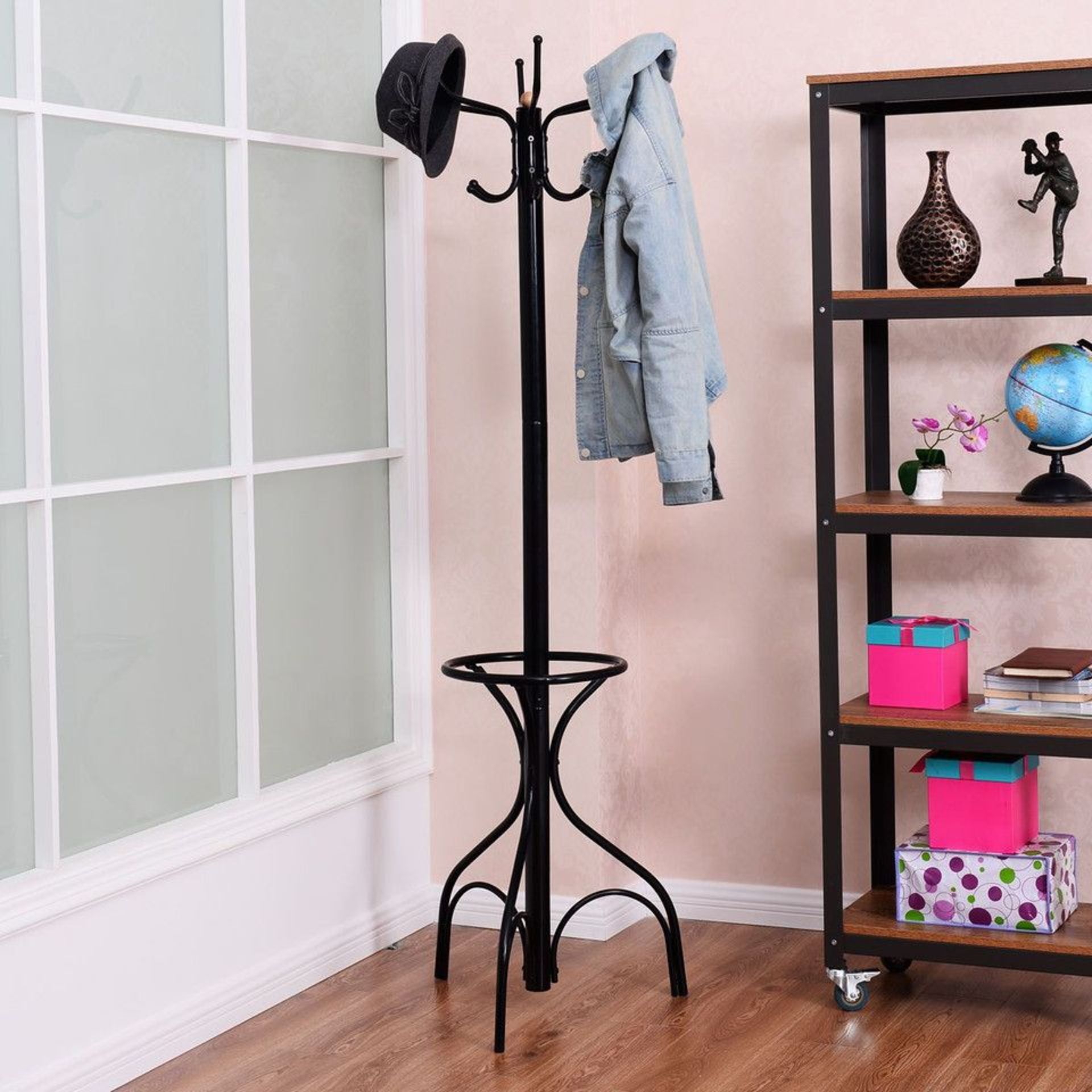 Vintage Metal Coat Hat Tree Stand Clothes Hanger HW54174. - ER53. This is elegant and stylish coat