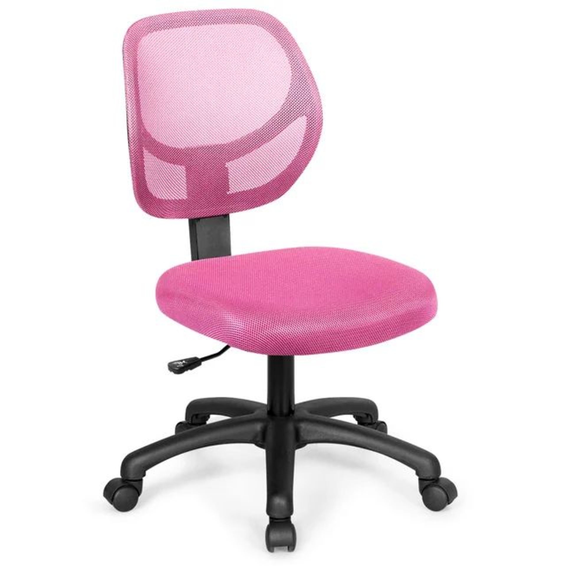 Costway Mesh Office Chair Low-Back Armless Computer Desk Chair Adjustable Height Pink. - ER53.