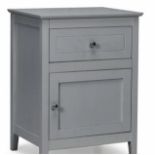 2 TIER MODERN BEDROOM NIGHTSTAND WITH DRAWER GREY - ER53.