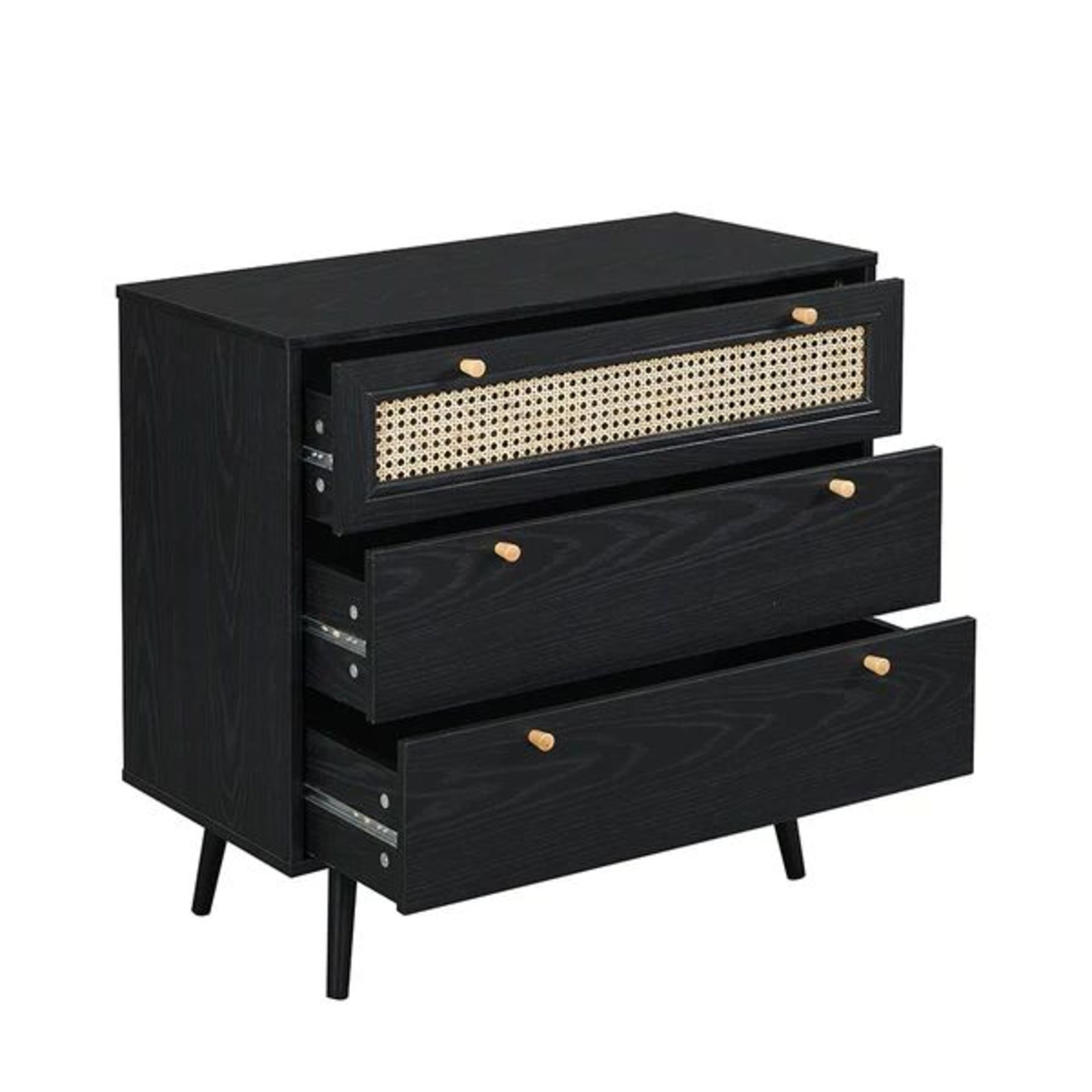 Anya Woven Rattan Chest of 3 Drawer in Black Colour. - ER30. RRP £199.99. Our Anya drawer chest is - Bild 2 aus 2