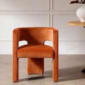 Greenwich Rust Velvet Dining Chair. - ER30. RRP £219.99. Our beautiful Greenwich chair features