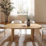 Maru Oval 6-8 Seater Extending Oak Pedestal Dining Table, Oak. - ER30. RRP £649.99. Our Maru