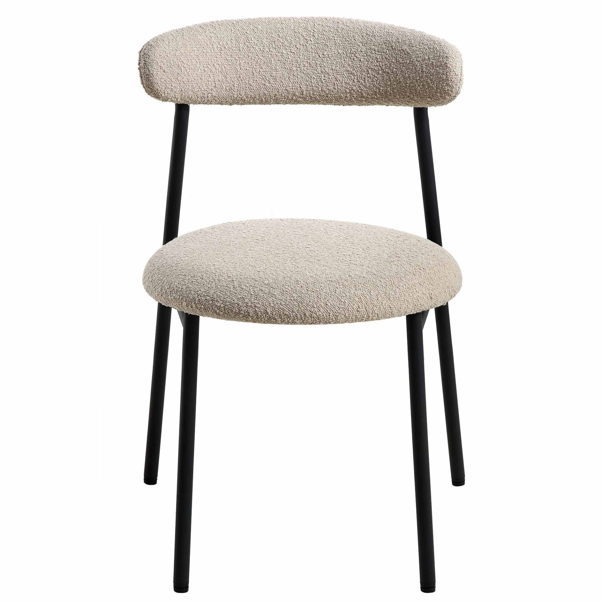 Donna Set of 2 Taupe Boucle Dining Chairs. - ER30. RRP £199.99. With slightly curved back and - Image 2 of 2