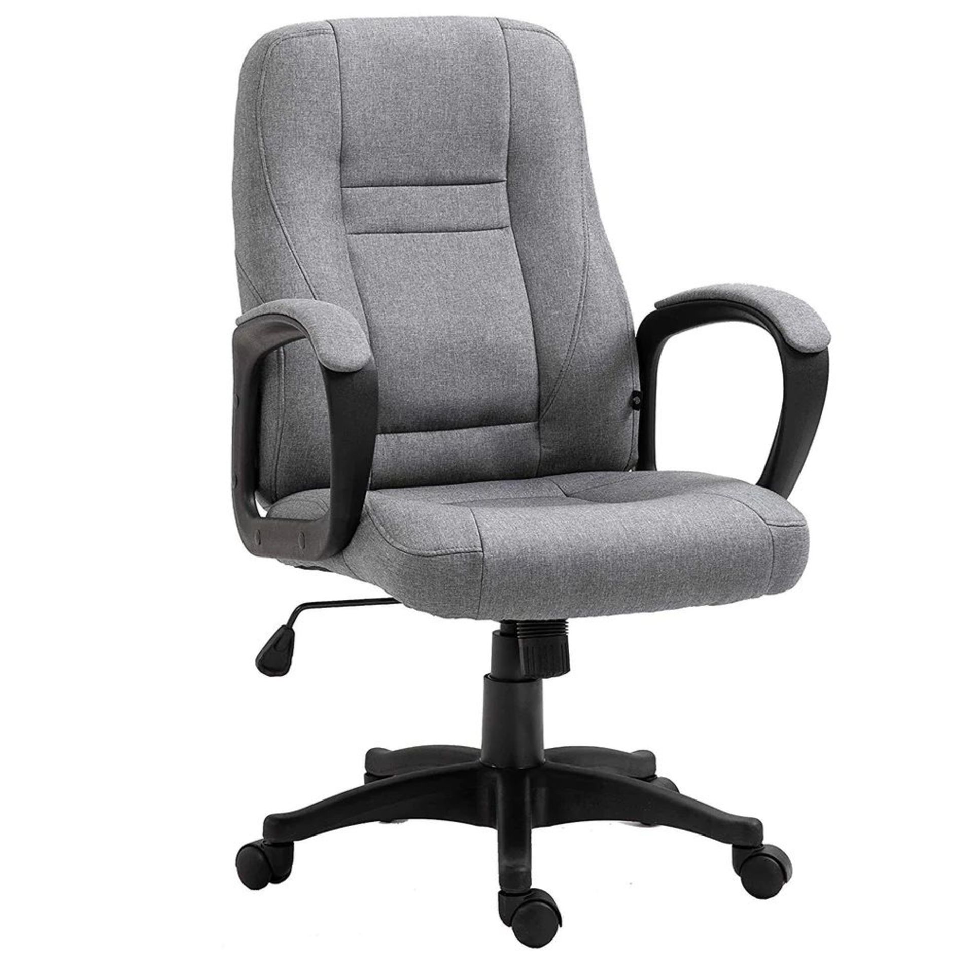 Swivel Office Desk Chair MO19 Grey Fabric. -ER30. RRP £119.99.