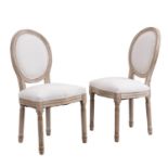 Lainston Set of 2 Classic Limewashed Wooden Dining Chairs, Beige. - ER29. RRP £299.99. Inspired by