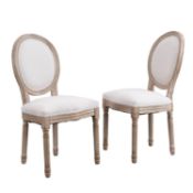 Lainston Set of 2 Classic Limewashed Wooden Dining Chairs, Beige. - ER29. RRP £299.99. Inspired by